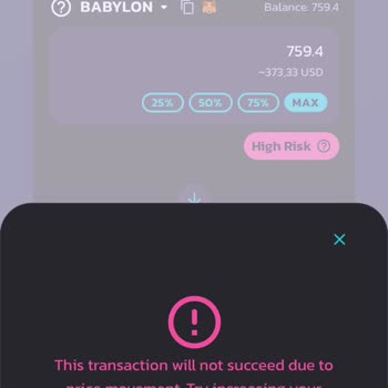 Pancakeswap Babylon Token Alımda Para Bozduramıyorum