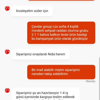 Aurakonsept Bahçe Ve Balkon Mobilyası Siparişi Konusunda Yaşanan İletişim Sorunları