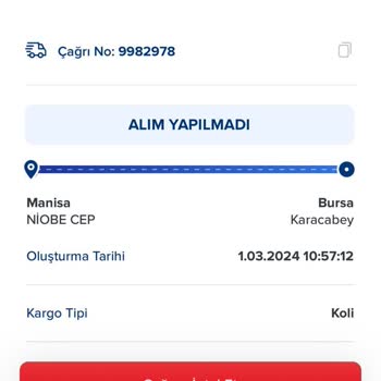 Manisa Niobe Aras Kargo Var Hizmet Yok