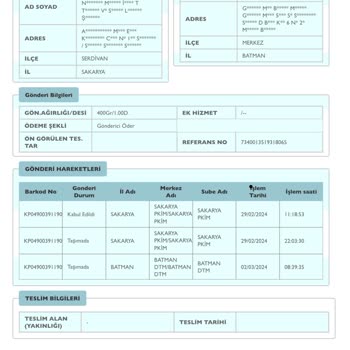 PTT Kargo PTT DTM Dağıtım Sorunu