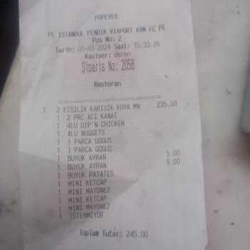 Popeyes Viaport AVM Kasiyer Şikayet