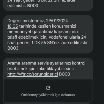 Vodafone Arama Bağlantı Sorunu Ve Yetersiz Teknik Destek