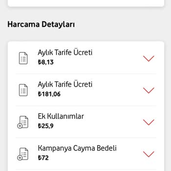 Vodafone Paket Tutarı Harici Ücret Yansıması