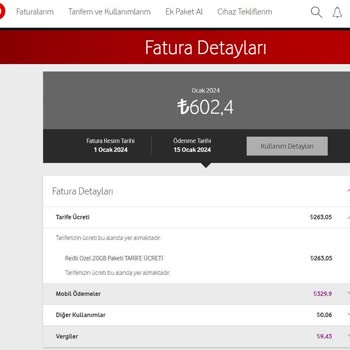 Vodafone Tarifemden Daha Fazla Gelen Faturalar