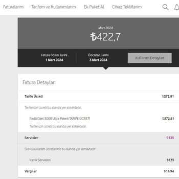Vodafone Tarifemden Daha Fazla Gelen Faturalar