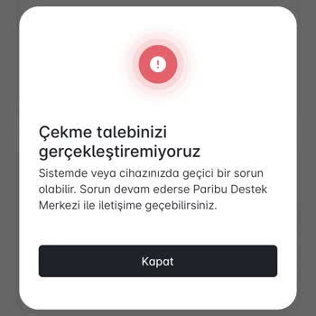 Kripto Çekimi Gerçekleştirilemiyor Paribu