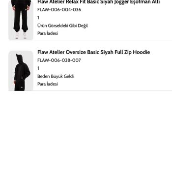 Flaw Wear İademi Almıyor Flaw Wear İade Sorunu