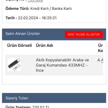 Sanec Firması Ayıplı Ürünü Kabul Etmiyor