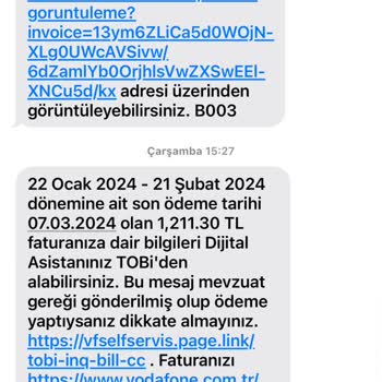 Vodafone Fatura Hatası Giderilsin Lütfen