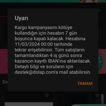 Trendyol Uygulamada Sipariş İptali Ve Hesap Dondurma Şikayeti