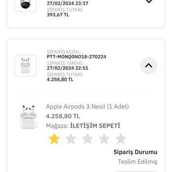 İletişim Sepeti (iletisimsepeti.com) Airpods 3. Nesil Replika.