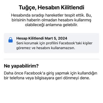 Facebook Hesabı Kilitlendi