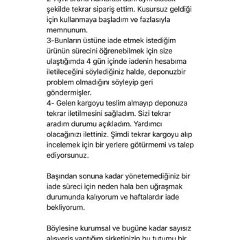 Boyner Alınan Ürünün İade Edilememesi