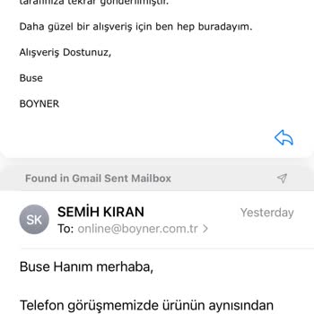 Boyner Alınan Ürünün İade Edilememesi