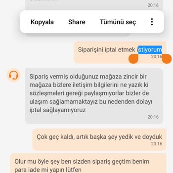 Trendyol Yemek Para İadesi Yapmadı