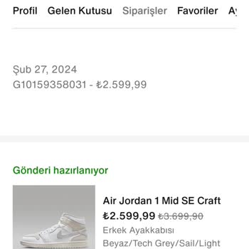 Nike Kargom Hala Paketlenmedi