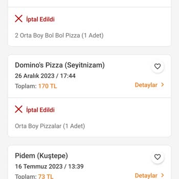 Trendyol Yemek Siparişimi İptal Etti
