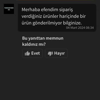 Thermoform Yanlış Ürün Resmi Ve Yanlış Ürün Gönderimi