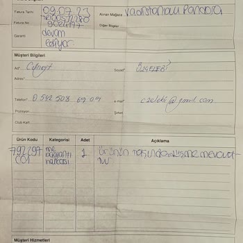 Pandora Mücevher Pandora Dan Aldığım Ürünün Değişim Hakkımı Kabul Etmiyor.