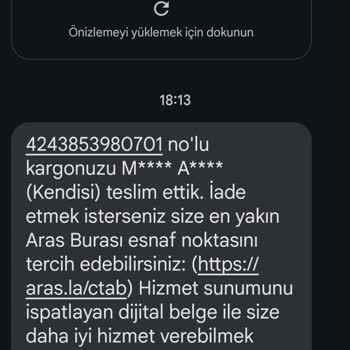 Aras Kargo Teslim Olmayan Ürüne Teslim Mesajı Şoku