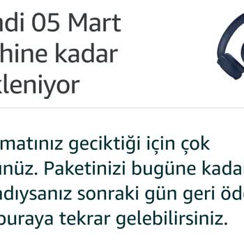 Amazon 'kargonuz Geciktiği İçin Özür Dileriz' Yazısı