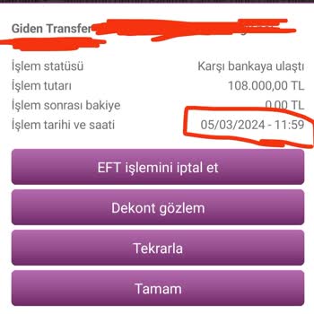 Enpara 1 Saatten Fazla Süren EFT