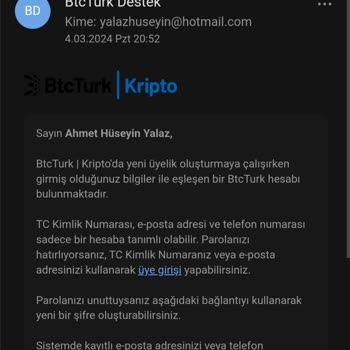 BTCTURK Şifre Yenileme Sorunu