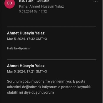 BTCTURK Şifre Yenileme Sorunu