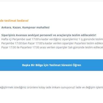 Avansas'dan Sipariş Vermek Pişmanlıktır