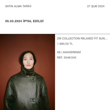 Zara Siparişimi 5 Gün Sonra Yetersiz Stok Nedeniyle İptal Etti.
