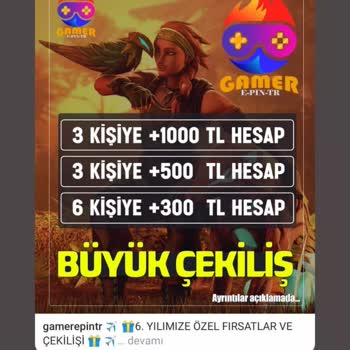 Gmail Gamer E-PİN TR D O L A N D I R I C I D I R