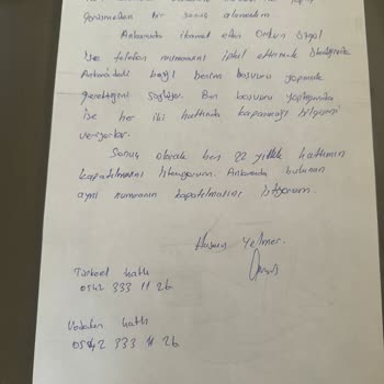 Vodafone 542 333 11 26 Numaralı Hatla İlgili Şikayette Bulundum