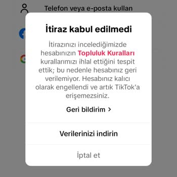 TikTok Hesap Ban Yemiş Halde Lütfen Yardım