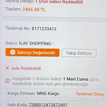 Trendyol Dik Süpürge İade Red Şikayeti