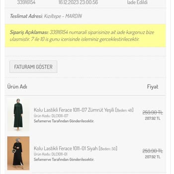 Sefamerve İade Ücreti Yatmaması