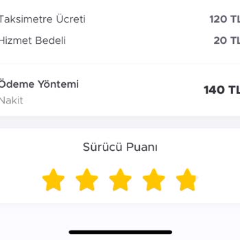 BiTaksi 20TL Hizmet Bedeli!