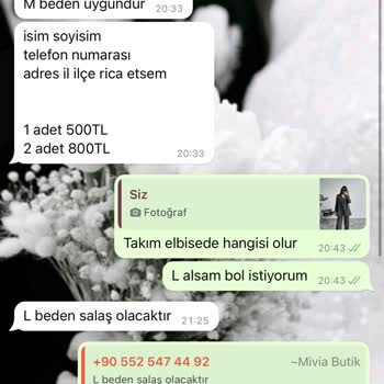 Mi Via Butik (miviabutik.com) Sipariş Ettiğim Ürünlere Dönüş Yok.