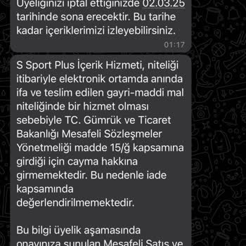 S Sport Otomatik Üyelik İptali