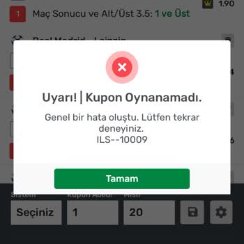İddaa Sebepsizce Hata Veriyor