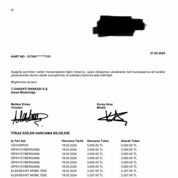 Garanti Bankası Onaylanan İadeyi Hesabıma Yansıtmadı