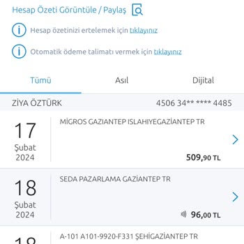 Yapı Kredi Bankası Yılık Kart Aidat Adı Altında Kesilen Para