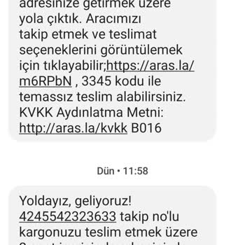 Aras Kargo Kargom Gelmedi Alan Dışı