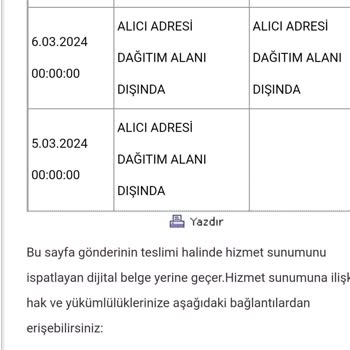 Aras Kargo Kargom Gelmedi Alan Dışı