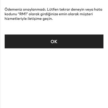 H&M Online RM1 Hatası