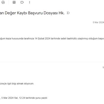 Ethica Sigorta Değer Kaybı Başvuru Mağduriyeti!