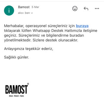 Bamost Sipariş Teslimatı Olmaması Ve Bilgilendirilmemesi