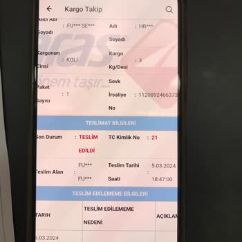 Aras Kargo Kargom Teslim Edilmedi Edilmiş Gibi Görünüyor