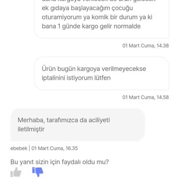 Hepsiburada Ebebek Ürünümü 15 Gündür Göndermiyor