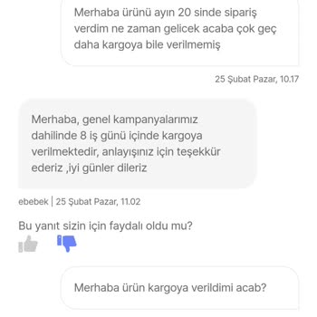 Hepsiburada Ebebek Ürünümü 15 Gündür Göndermiyor