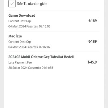 Vodafone Faturama Yansıyan Anlaşılmaz Ücretler!